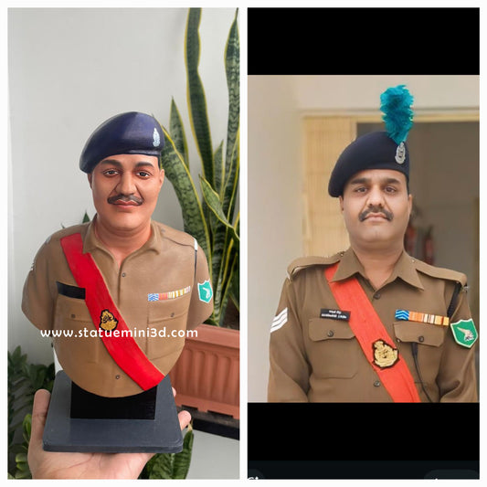 Custom half 3D statue miniature portrait figurine from photo β memorial keepsake gift