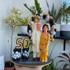 π Customised 50th Anniversary 3D Miniature Figurine with Balloons Backdrop