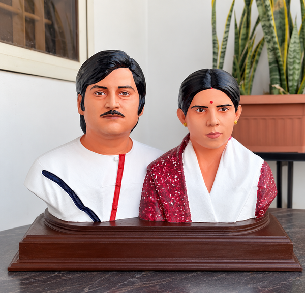 Couple Half Body 3d Miniature