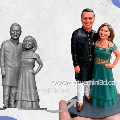 couple 3d statue