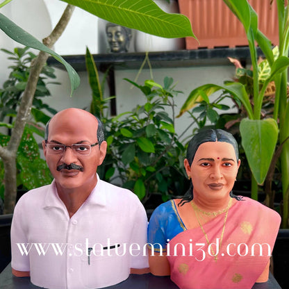 couple half body 3d miniature