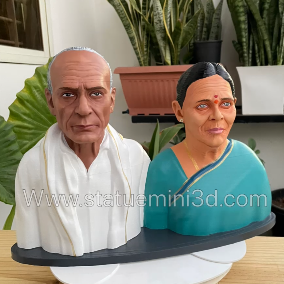 couple half body 3d miniature