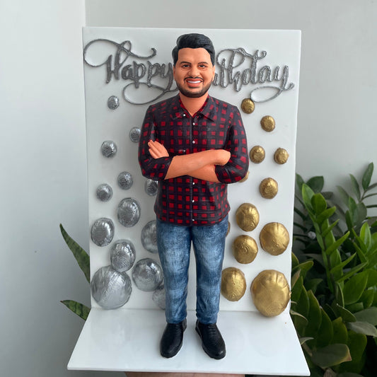 🎉 Customised Birthday 3D Miniature Figurine with Balloons Background