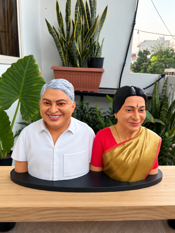 Couple Half Body 3d Miniature