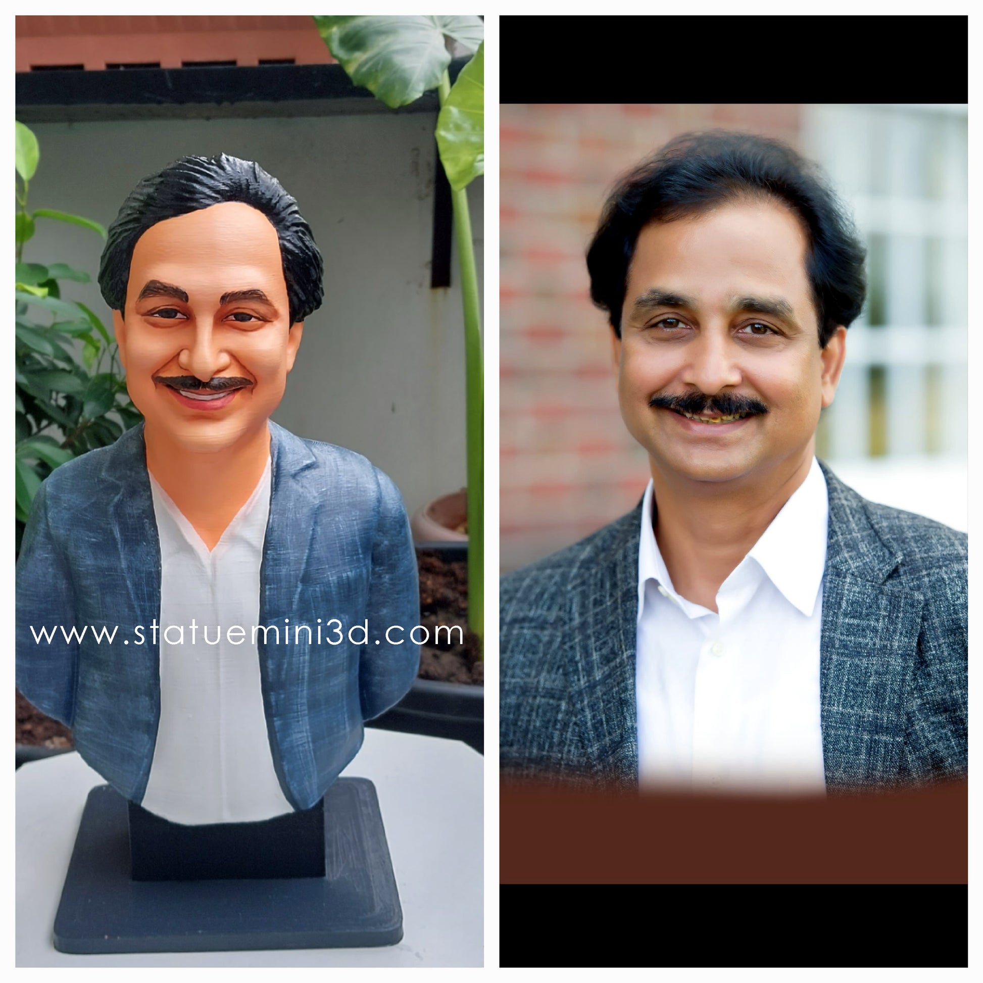 “Custom half 3D statue miniature portrait figurine from photo – memorial keepsake gift”