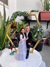 personalised Couple 3D Miniature with gold frame